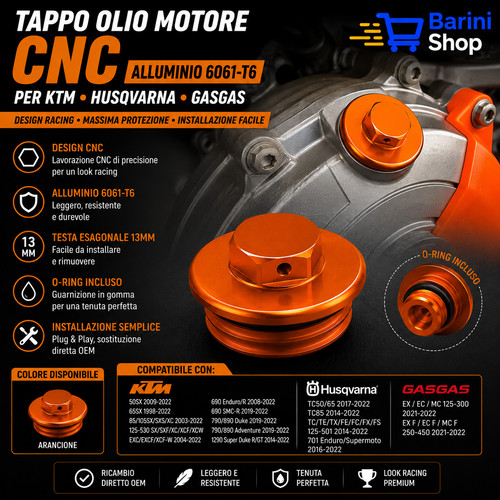Tappo olio cnc moto ktm - tappo,